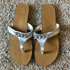 New York and Company Silver sandals